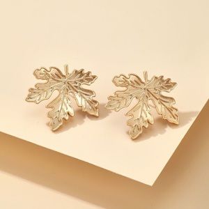 Gold-tone Leaf Earrings